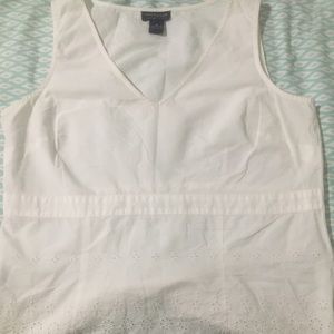 Ann Taylor White Blouse Sleeveless